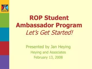 ROP Student Ambassador Program Let’s Get Started!