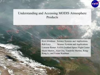 Understanding and Accessing MODIS Atmosphere Products