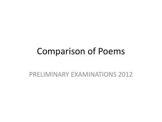 Comparison of Poems