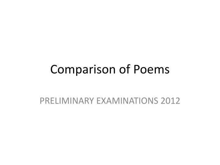comparison of poems