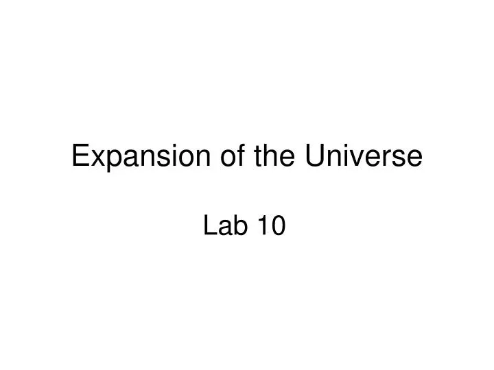 expansion of the universe