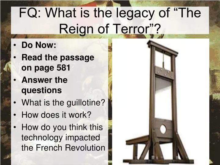 fq what is the legacy of the reign of terror