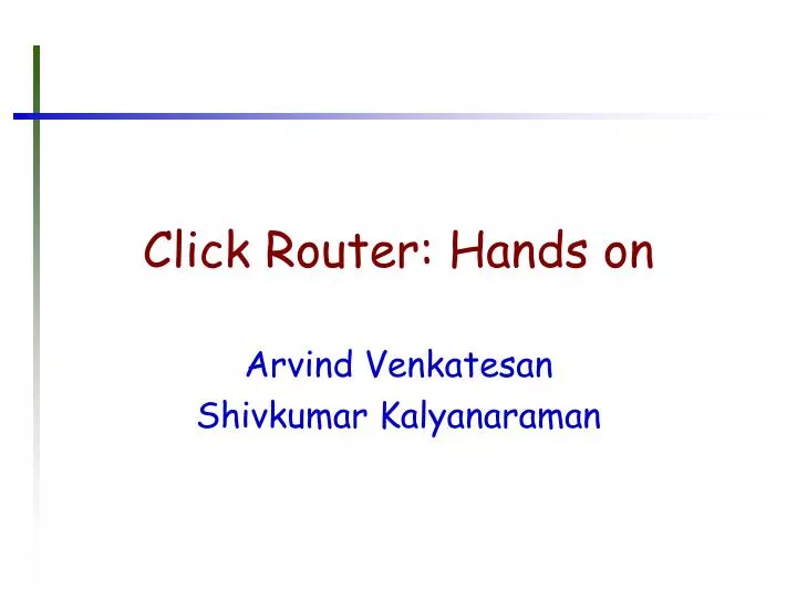 click router hands on