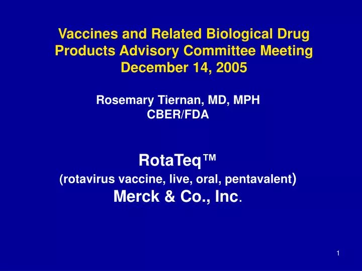 vaccines and related biological drug products advisory committee meeting december 14 2005