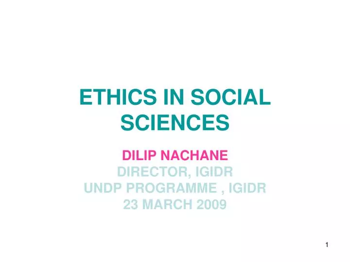 ethics in social sciences