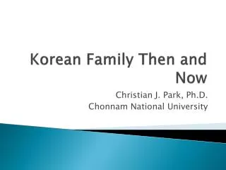 Korean Family Then and Now