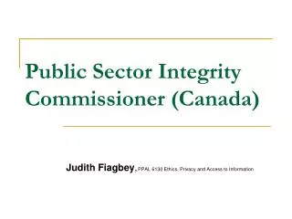 Public Sector Integrity Commissioner (Canada)