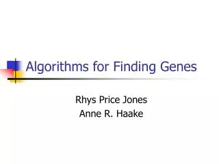 Algorithms for Finding Genes