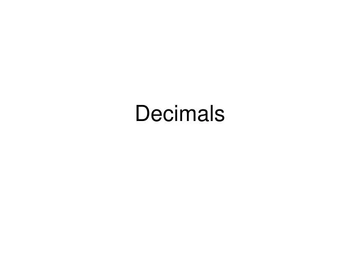 decimals