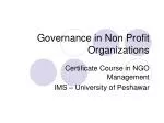 Governance in Non Profit Organizations