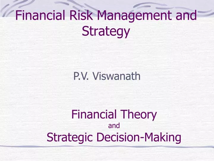 financial risk management and strategy