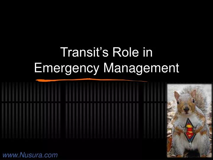 transit s role in emergency management