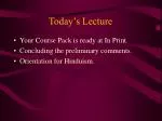 Today’s Lecture - slide 1