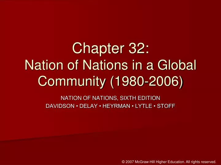 chapter 32 nation of nations in a global community 1980 2006