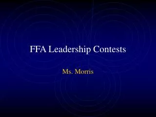 FFA Leadership Contests