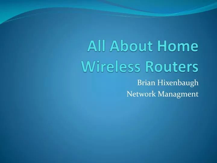 all about home wireless routers