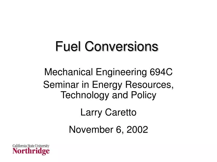 fuel conversions