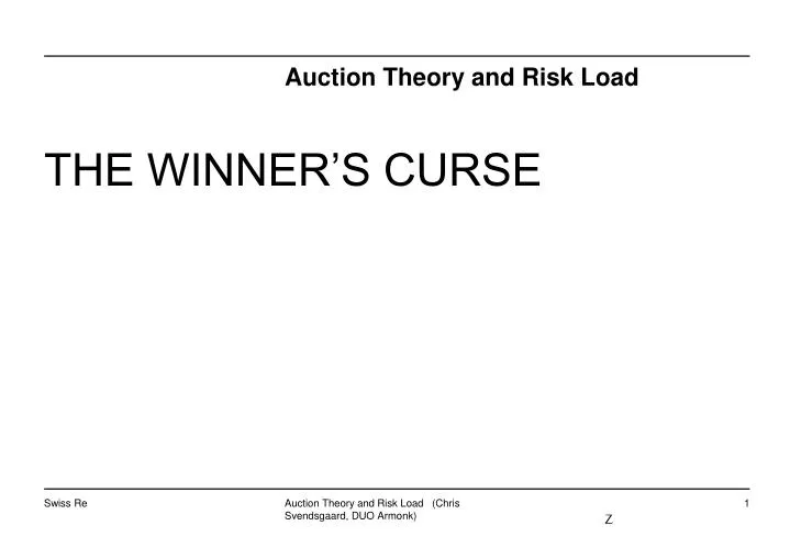 auction theory and risk load