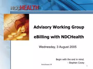 Advisory Working Group eBilling with NDCHealth