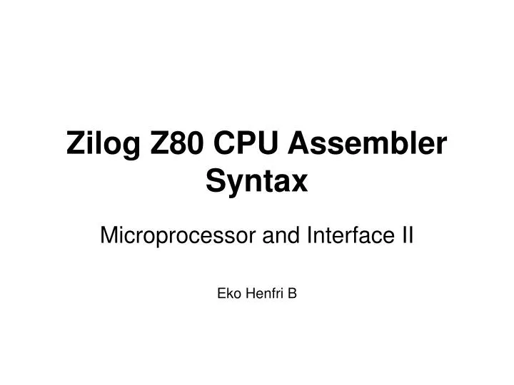 zilog z80 cpu assembler syntax