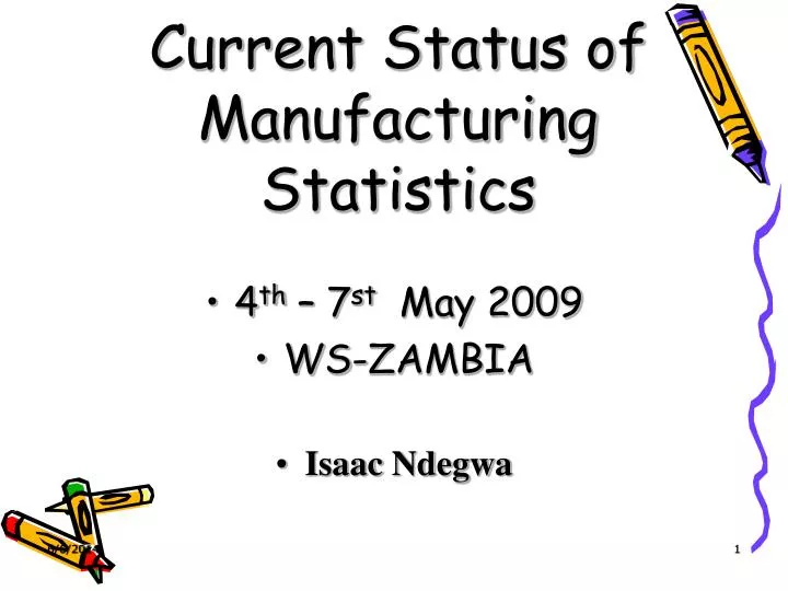 current status of manufacturing statistics