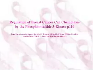 Regulation of Breast Cancer Cell Chemotaxis by the Phosphoinositide 3-Kinase p110