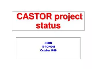 CASTOR project status