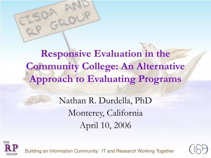 responsive evaluation in the community college an alternative approach to evaluating programs