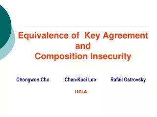 Equivalence of Key Agreement and Composition Insecurity