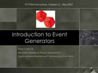 Introduction to Event Generators