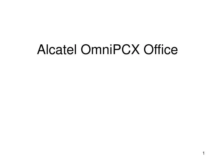 alcatel omnipcx office