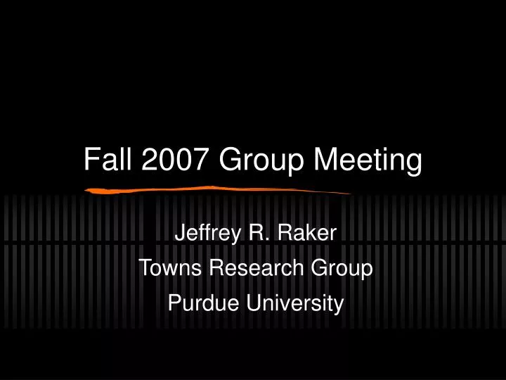 fall 2007 group meeting
