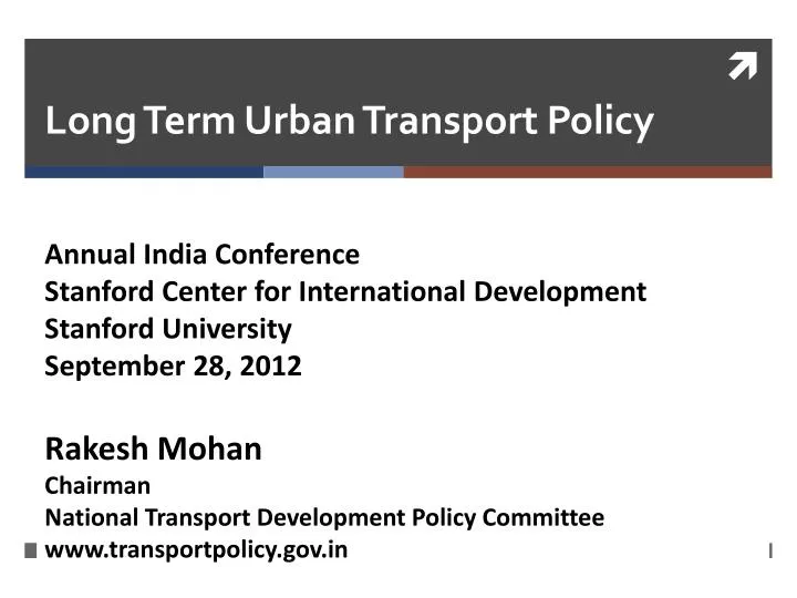long term urban transport policy