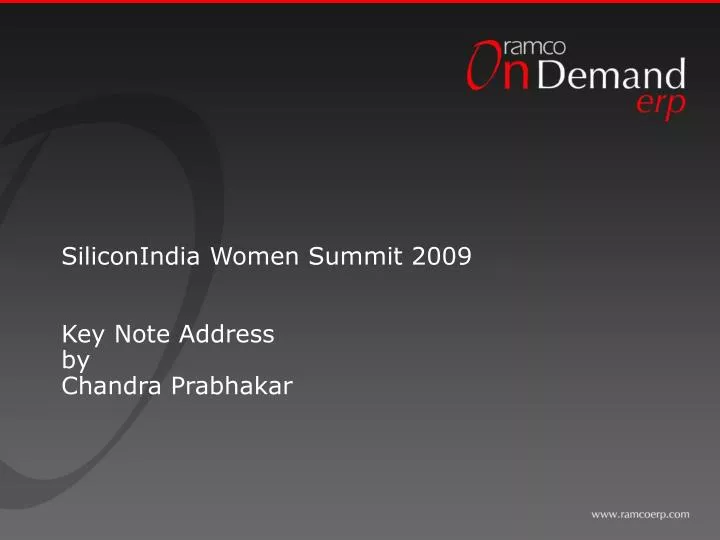 siliconindia women summit 2009 key note address by chandra prabhakar