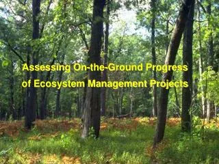 Assessing On-the-Ground Progress of Ecosystem Management Projects