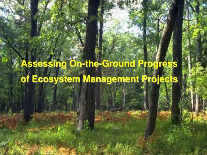 assessing on the ground progress of ecosystem management projects