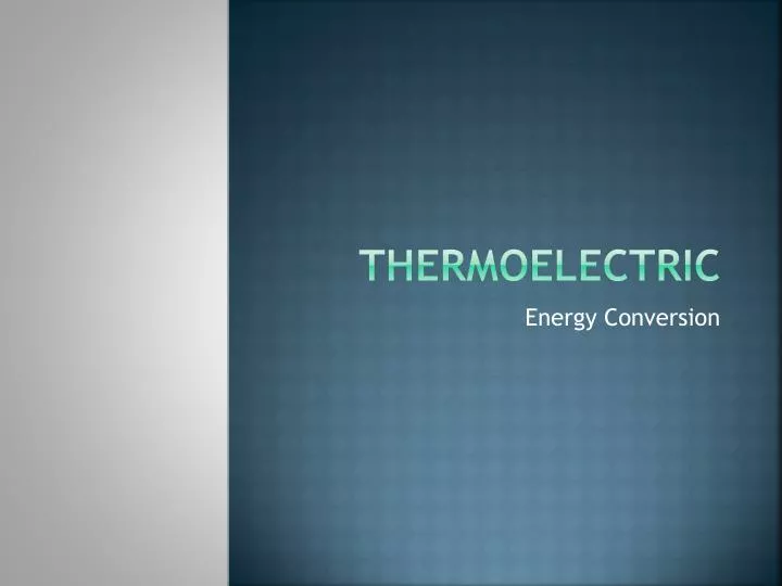 thermoelectric