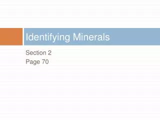 Identifying Minerals