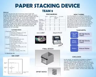 PAPER STACKING DEVICE TEAM 8