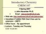 Introductory Chemistry CHEM 107
