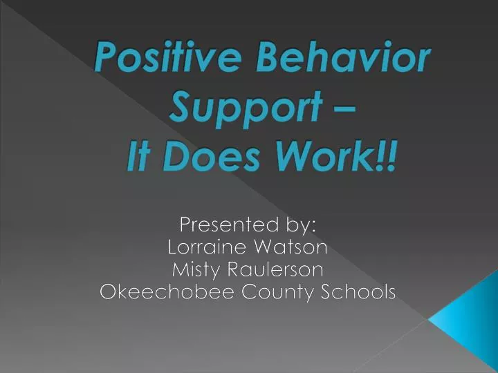 positive behavior support it does work