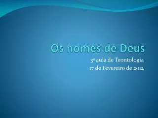 os nomes de deus