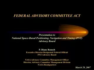 FEDERAL ADVISORY COMMITTEE ACT