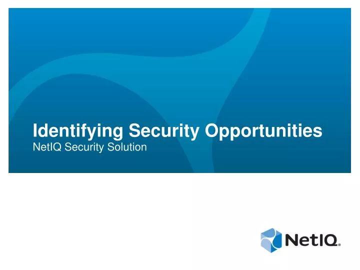 identifying security opportunities netiq security solution