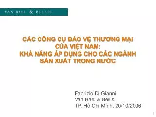 c c c ng c b o v th ng m i c a vi t nam kh n ng p d ng cho c c ng nh s n xu t trong n c