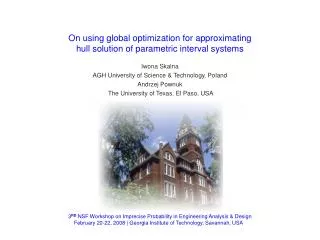 On using global optimization for approximating hull solution of parametric interval systems