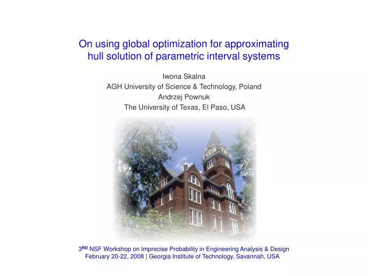 on using global optimization for approximating hull solution of parametric interval systems
