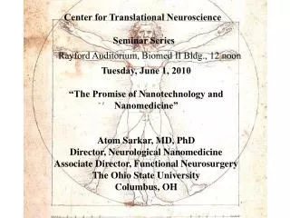 Center for Translational Neuroscience Seminar Series