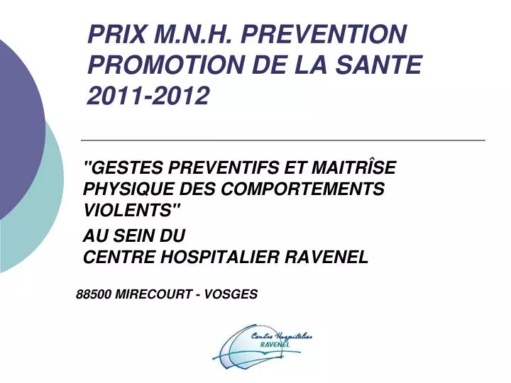 prix m n h prevention promotion de la sante 2011 2012