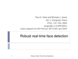 Robust real-time face detection